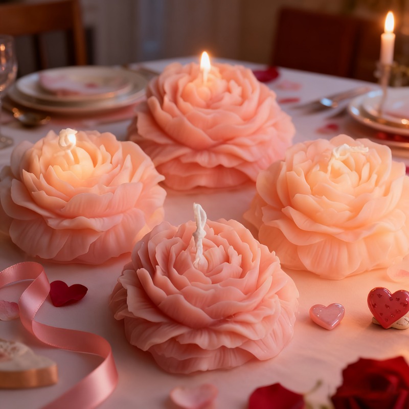 2pcs Peony Flower Woven Heart  - đánh giá và giá Candle Making Bath