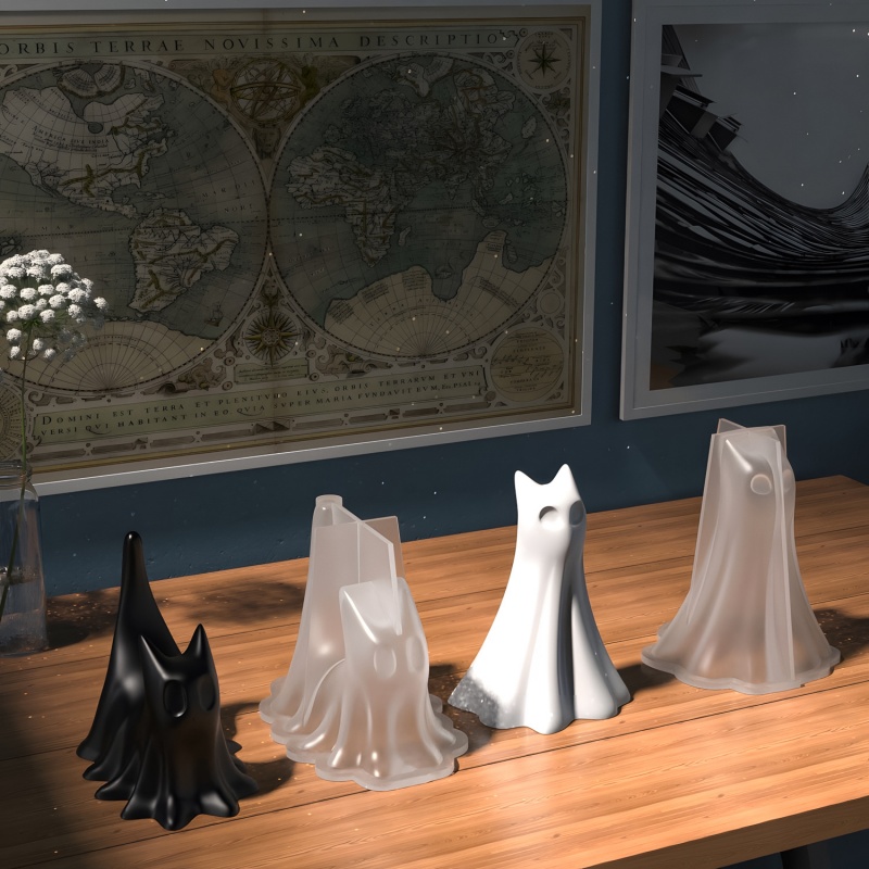 Ghost Cat Halloween Desktop Or - đánh giá và giá Candle Making Things