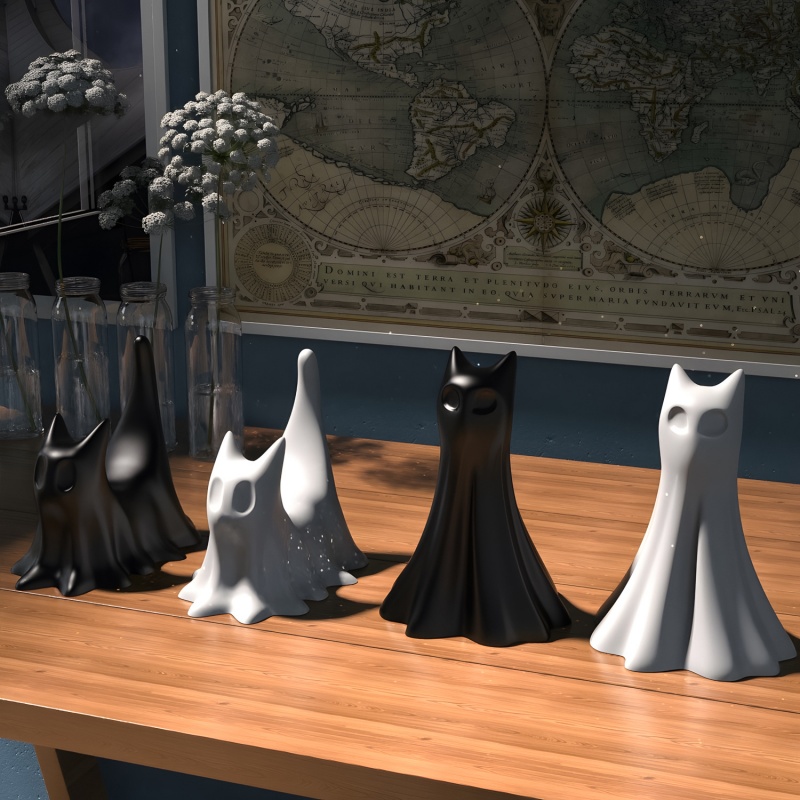 Ghost Cat Halloween Desktop Or - đánh giá và giá Candle Making Things