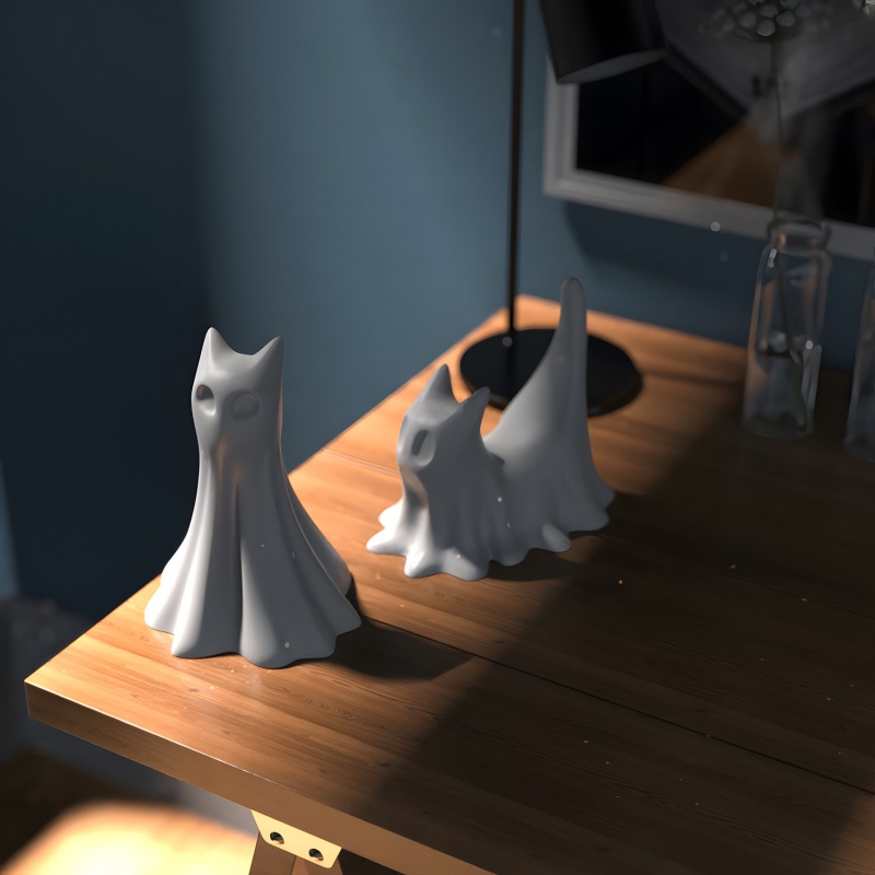Ghost Cat Halloween Desktop Or - đánh giá và giá Candle Making Things