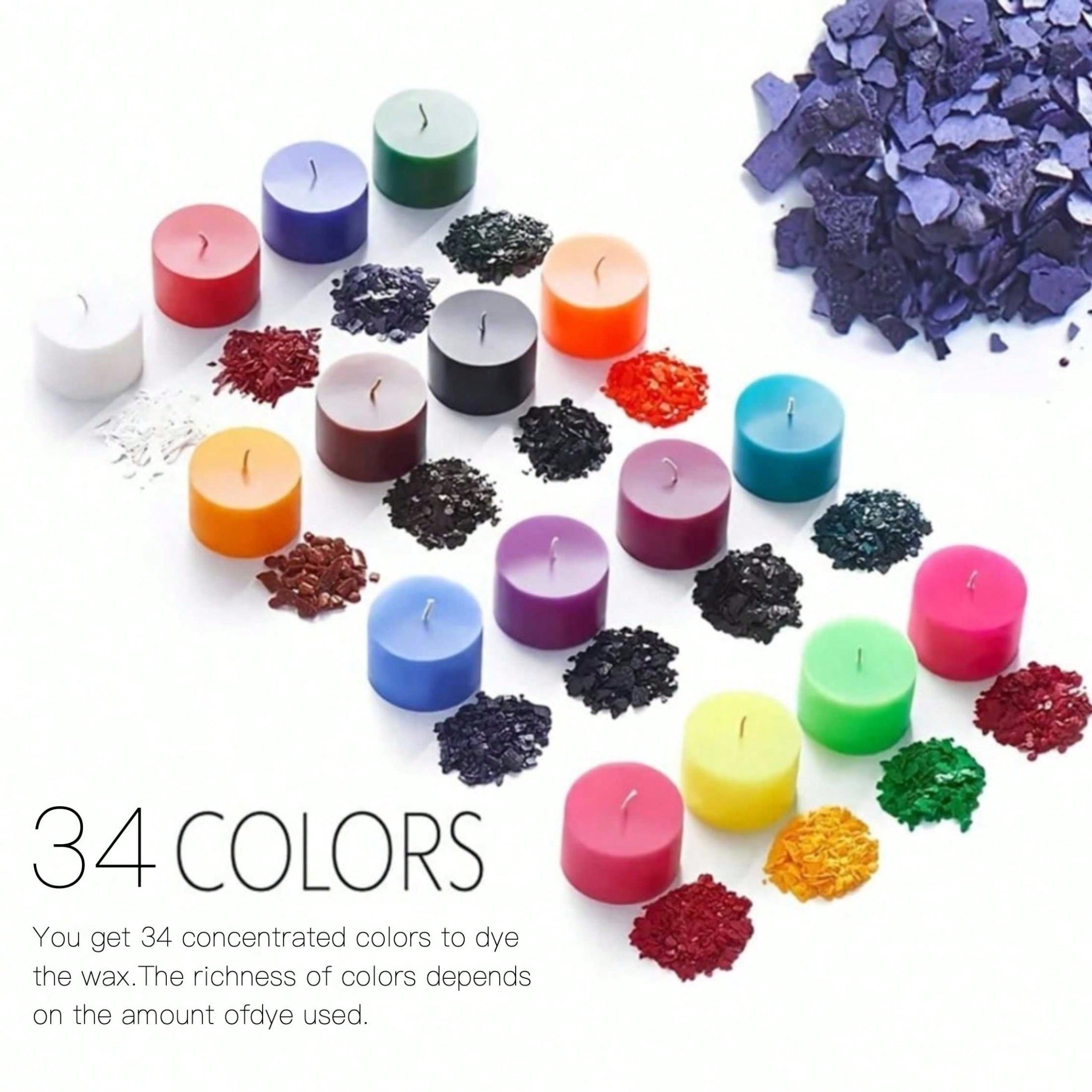 34-Color/16-Color/12-Color/6-C - đánh giá và giá Candle Dye Chip
