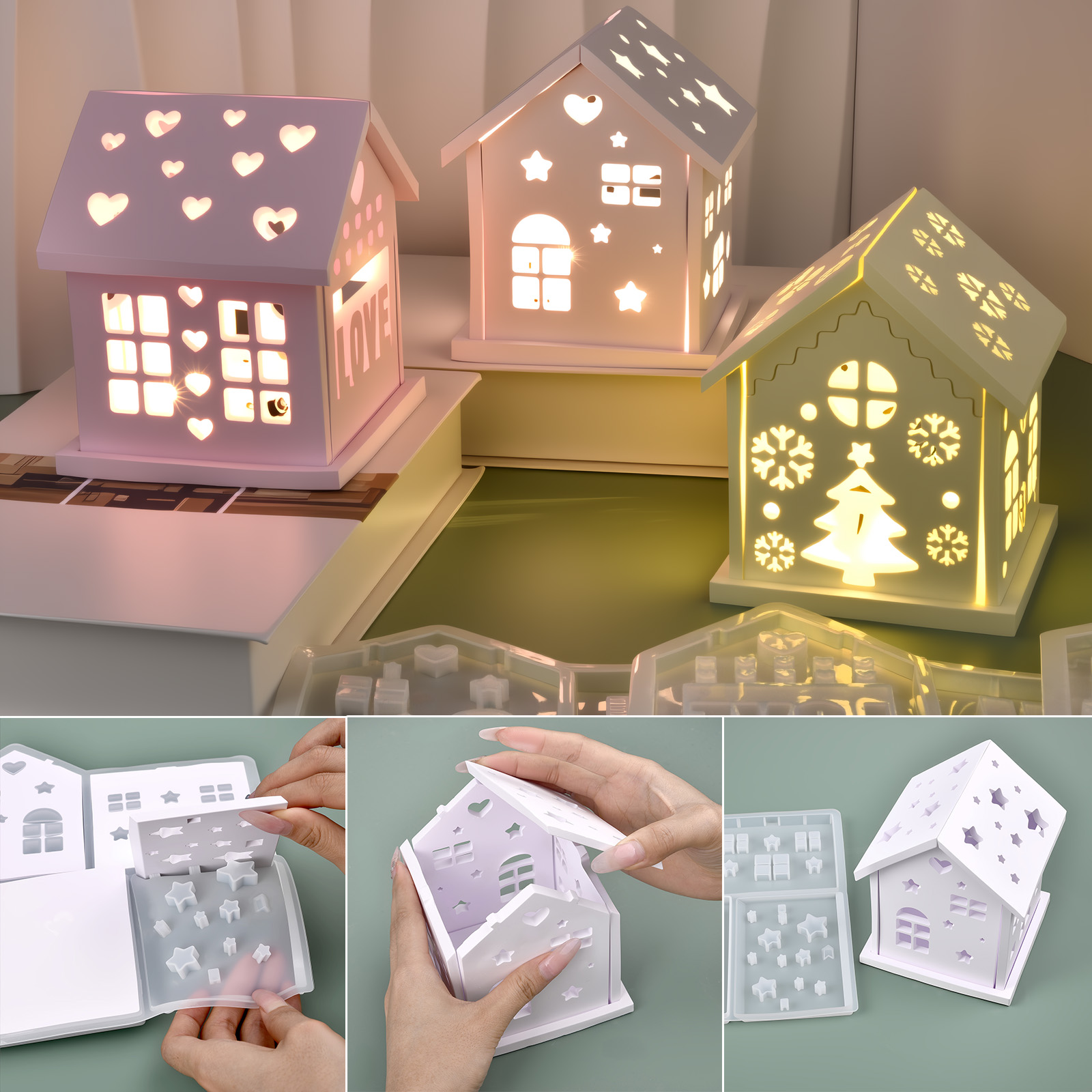 3D House Silicone Mold DIY Chr - đánh giá và giá Candle Making Things