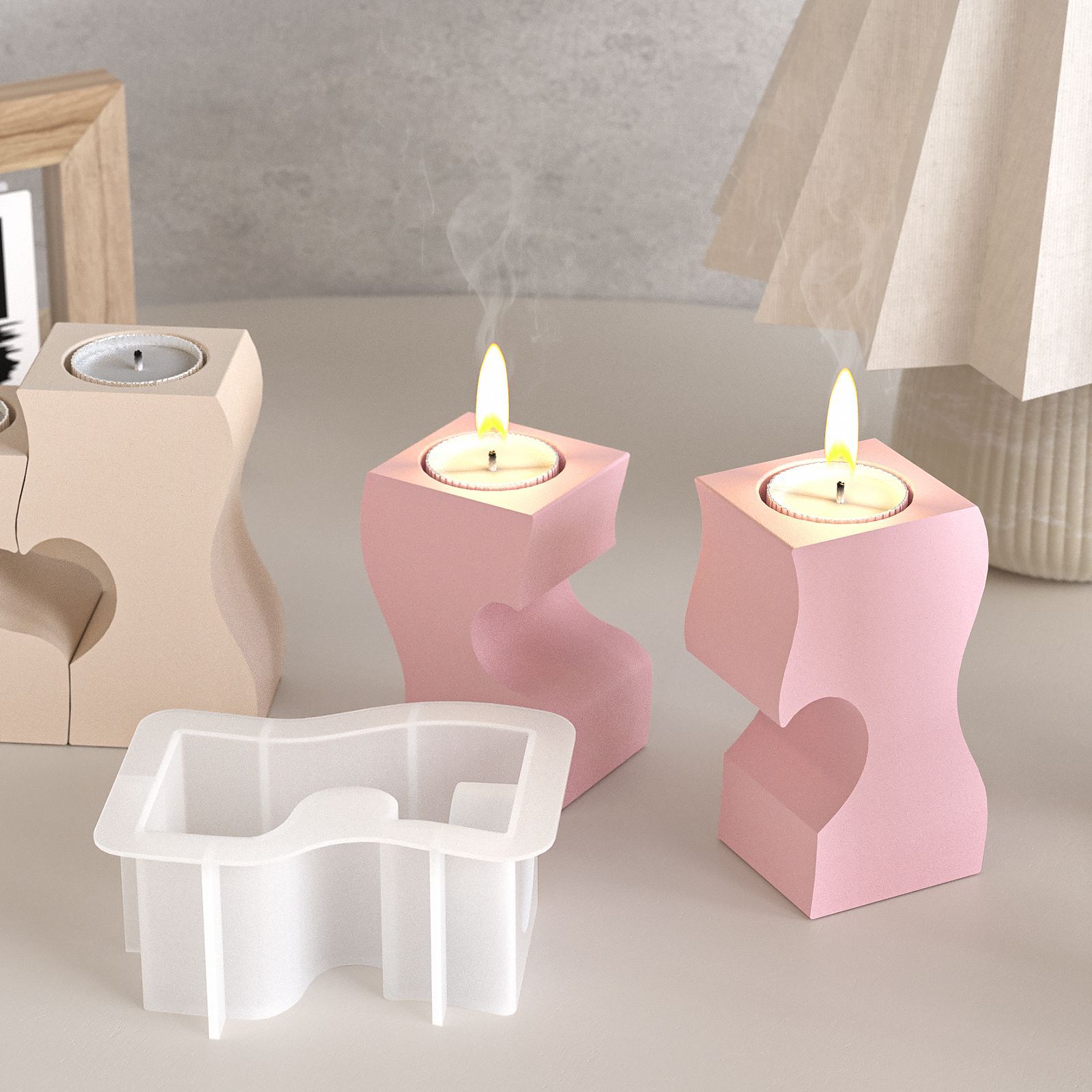 S Heart Candlestick Silicone M - đánh giá và giá Candle Making Business