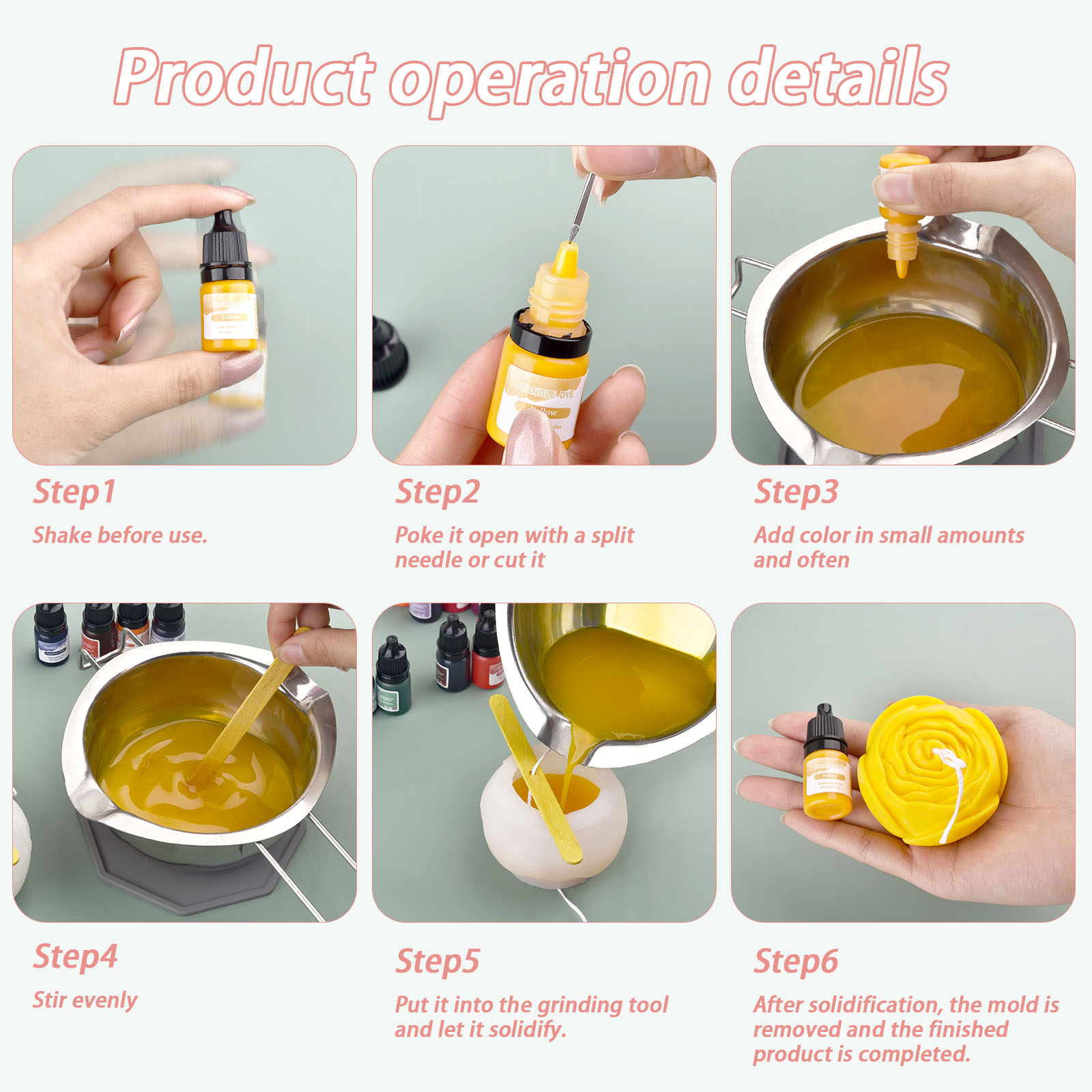 5ml/Bottle Candle Wax Pigment  - đánh giá và giá Candle Dye Chip