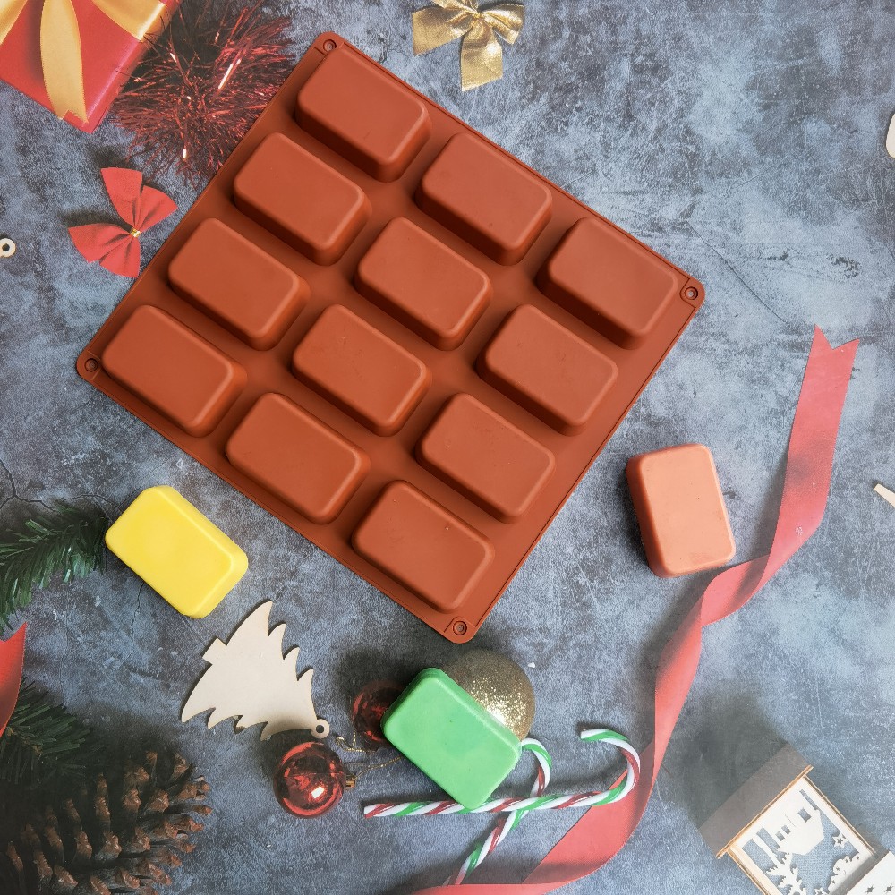 12 Cavity Square Silicone Soap - đánh giá và giá Candle Making Business