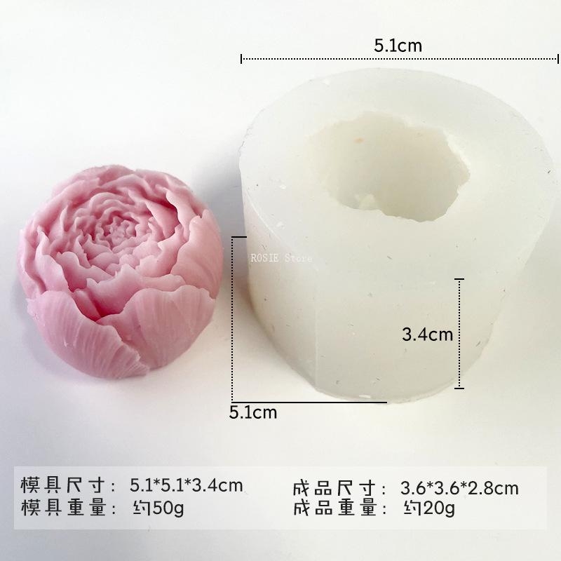 3D Peony Flower Silicone Mold  - đánh giá và giá Candle Making Business
